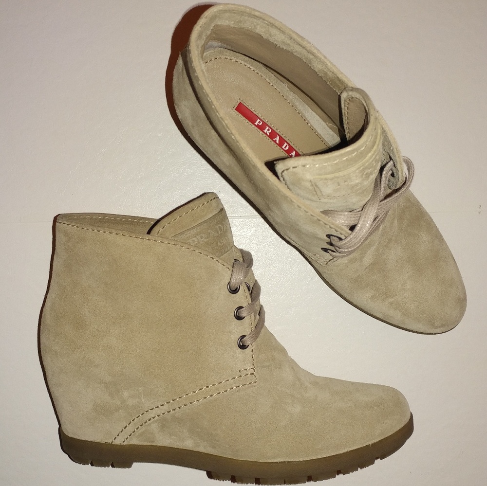Prada Deserto Calzature Scamosciato Booties